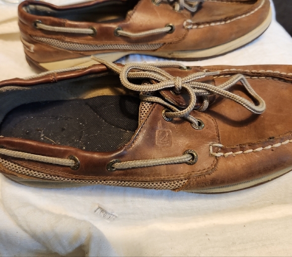 Sperry Tan Leather Boat Shoes - Picture 4 of 5